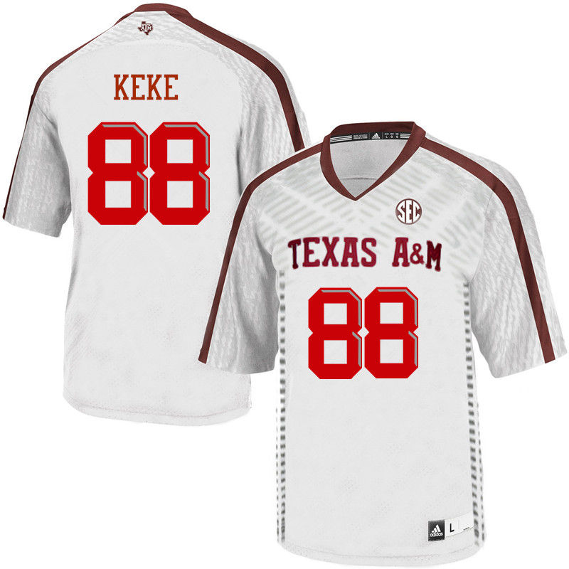 Men #88 Kingsley Keke Texas A&M Aggies College Football Jerseys-White - Click Image to Close